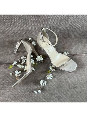 Jessica Simpson Ankle Strap Stiletto Heel Squared Toe Heeled Sandals sz 9